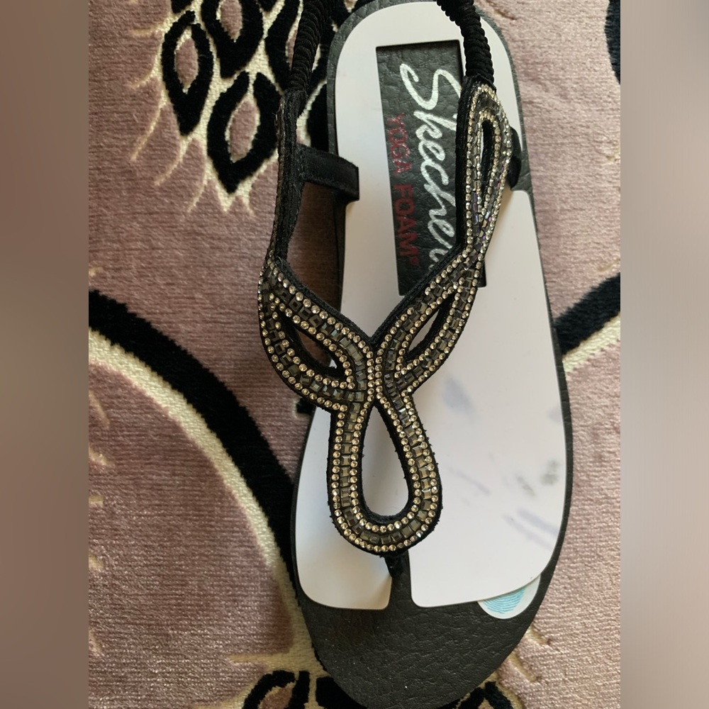NWT Skechers Cali Mediation Evening Dew Winens Sandals Size 6 in Black - Picture 8 of 10